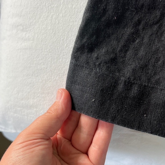 J. Jill Black 100% Linen Crop Trousers Sz 12P - Picture 8 of 9